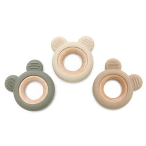 Anneau de dentition Ours/bois<br>beige